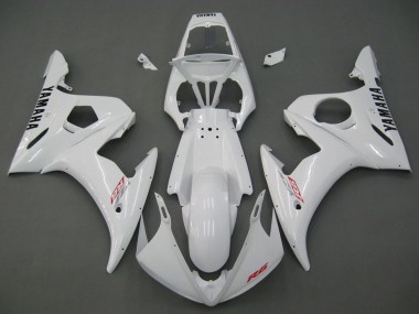 White 2006-2009 Yamaha YZF R6S Motorcycle Fairings