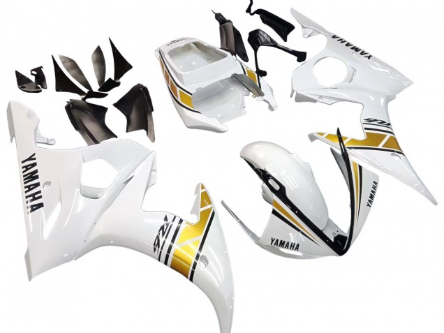 White Gold 2006-2009 Yamaha YZF R6S Motorcycle Fairings