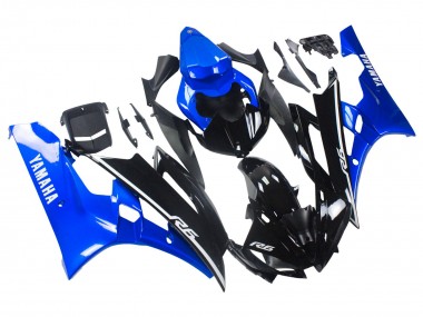 Blue Glossy Black 2006-2007 Yamaha YZF 600 R6 Motorcycle Fairings