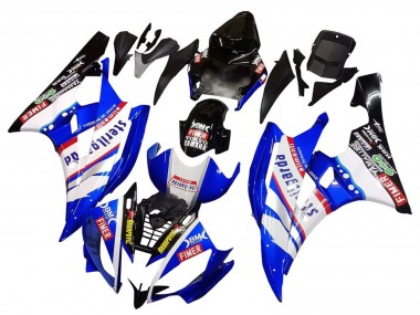 White Blue Black Fimer Volvo Yamalube Sterilgarda 2006-2007 Yamaha YZF 600 R6 Motorcycle Fairings