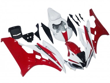 White Red 2006-2007 Yamaha YZF 600 R6 Motorcycle Fairings