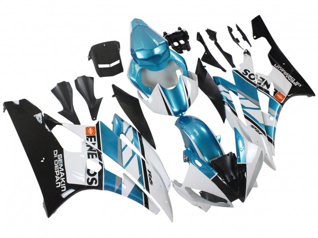 White Blue Black Semakin Didepan ENEOS 2006-2007 Yamaha YZF 600 R6 Motorcycle Fairings