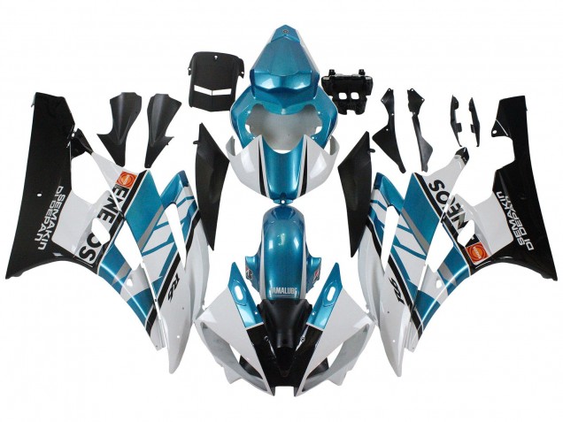 White Blue Black Semakin Didepan ENEOS 2006-2007 Yamaha YZF 600 R6 Motorcycle Fairings