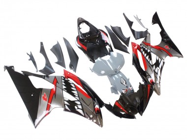 Silver Black Red Shark 4 2008-2016 Yamaha YZF 600 R6 Motorcycle Fairings