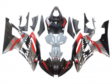 Silver Black Red Shark 4 2008-2016 Yamaha YZF 600 R6 Motorcycle Fairings