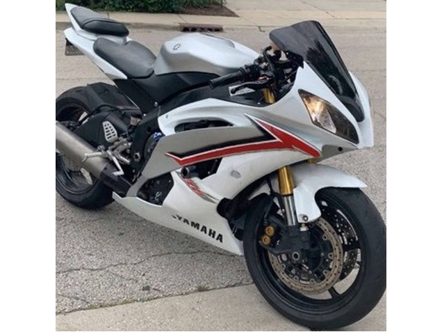 White Red 2008-2016 Yamaha YZF 600 R6 Motorcycle Fairings