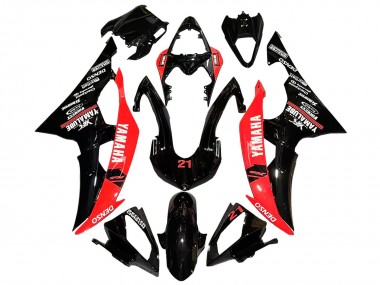 Red Glossy Black DENSO Yamalube 21 2008-2016 Yamaha YZF 600 R6 Motorcycle Fairings
