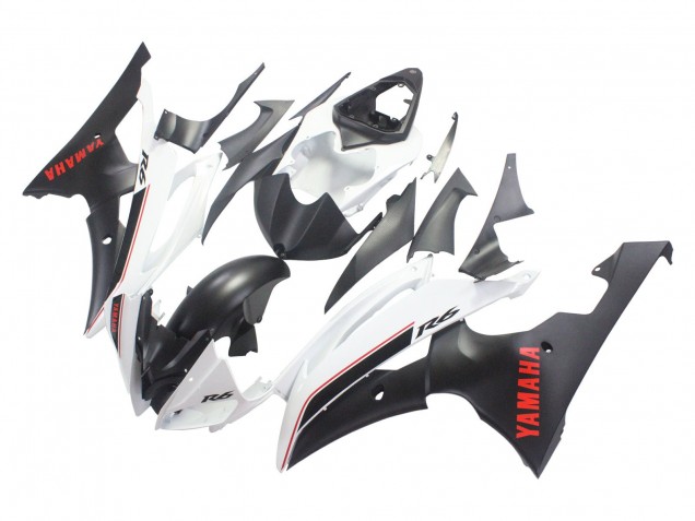 White Matte Black Red Decals 2008-2016 Yamaha YZF 600 R6 Motorcycle Fairings