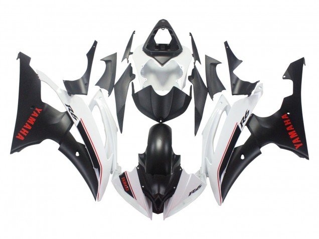 White Matte Black Red Decals 2008-2016 Yamaha YZF 600 R6 Motorcycle Fairings