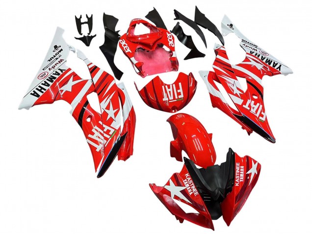 White Red Black Fiat Acer 2008-2016 Yamaha YZF 600 R6 Motorcycle Fairings