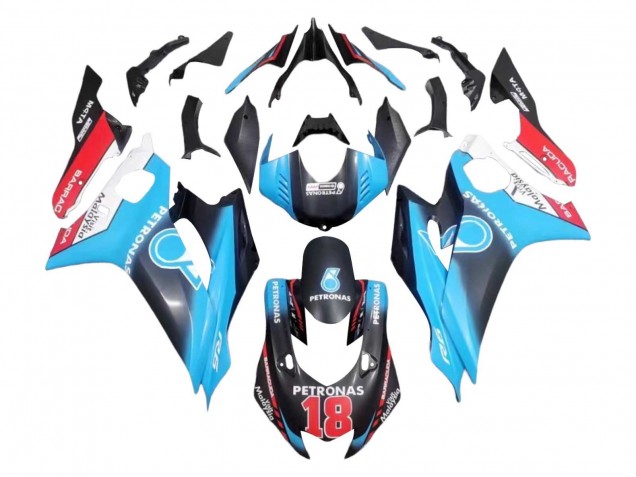 White Blue Red Black Petronas 18 2017-2023 Yamaha YZF 600 R6 Motorcycle Fairings
