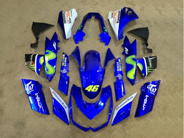 White Blue Yellow Monster 2010-2013 Kawasaki Z1000 Motorcycle Fairings