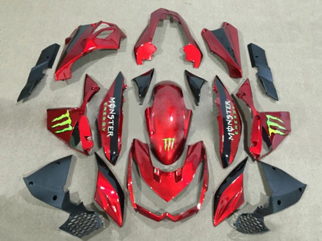 Red Glossy Black Green Monster 2010-2013 Kawasaki Z1000 Motorcycle Fairings