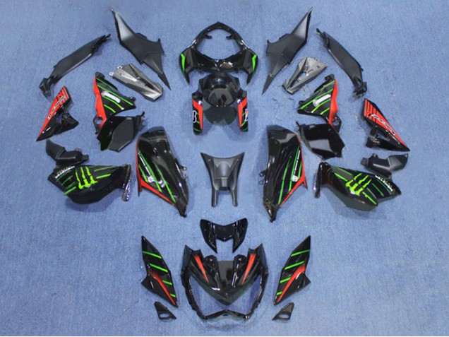 Black Red Green 2013-2018 Kawasaki Z800 Motorcycle Fairings