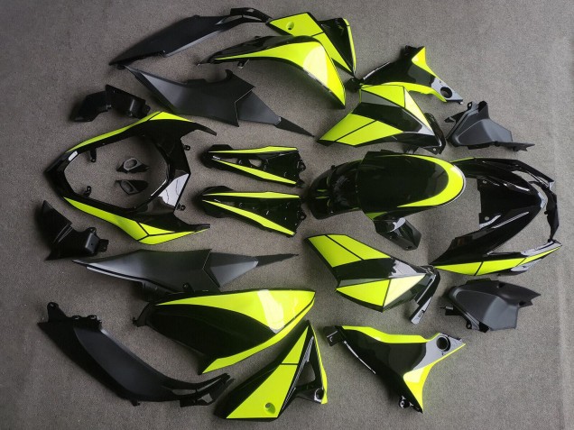 Glossy Black Neon Yellow 2013-2018 Kawasaki Z800 Motorcycle Fairings