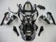 Glossy Black White West 2000-2001 Kawasaki ZX9R Motorcycle Fairings
