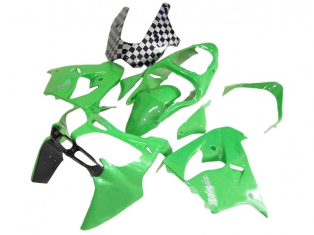 Green Black White Ninja 2000-2001 Kawasaki ZX9R Motorcycle Fairings