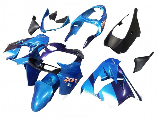 Blue Black 2000-2001 Kawasaki ZX9R Motorcycle Fairings