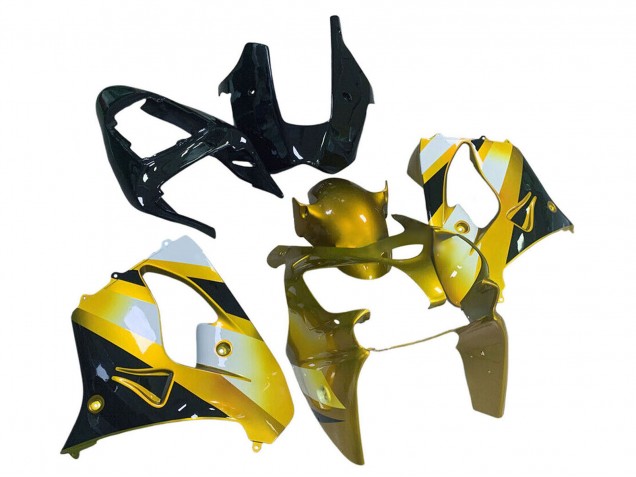 Gold White Black 2000-2001 Kawasaki ZX9R Motorcycle Fairings