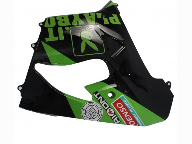 Green Black Playboy DENSO 2000-2001 Kawasaki ZX9R Motorcycle Fairings