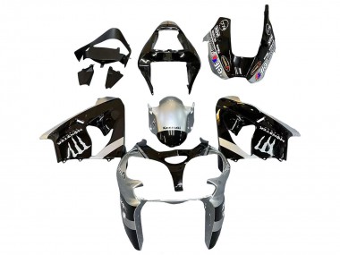Silver Glossy Black Monster Elf 2002-2003 Kawasaki ZX9R Motorcycle Fairings
