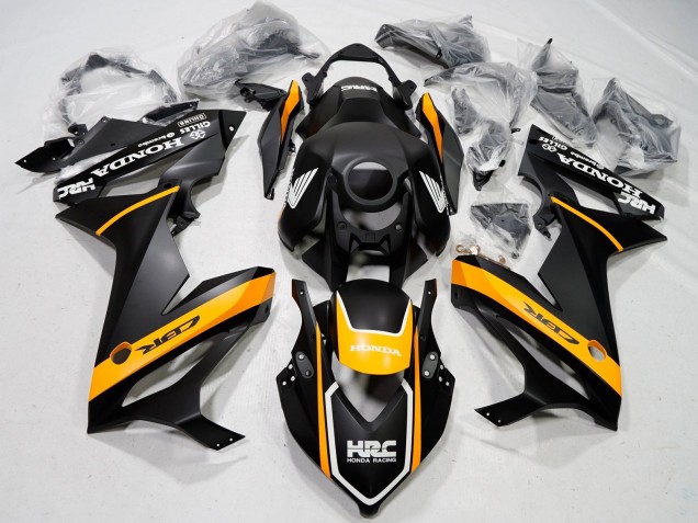 Matte Black Yellow HRC 2021-2023 Honda CBR650R Motorcycle Fairings