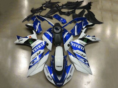 White Blue Yamalube ENEOS Monster 2015-2018 Yamaha YZF R3/R25 Motorcycle Fairings