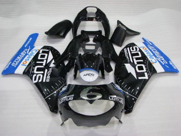 Glossy Black White Blue Lotus 1995-1997 Aprilia RS250 Motorcycle Fairings