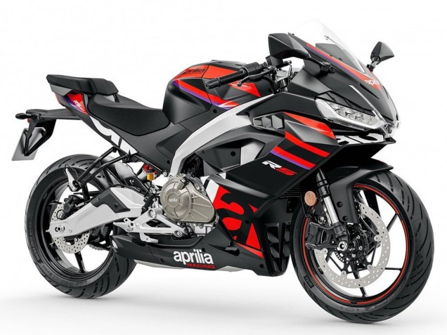 Matte Black Red 2024-2025 Aprilia RS457 Motorcycle Fairings