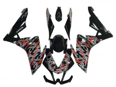 Black Grey Red Camouflage 2009-2015 Aprilia RSV4 1000 Motorcycle Fairings