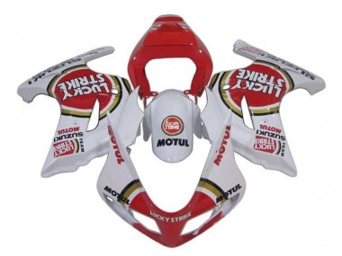 White Red Lucky Strike 2003-2013 Suzuki SV650 Motorcycle Fairings