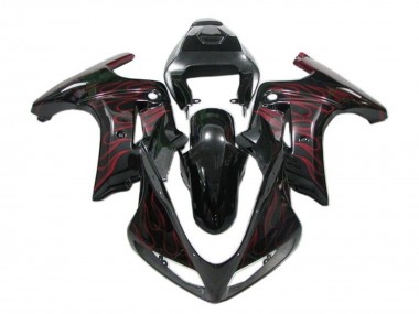 Glossy Black Red Flame 2003-2013 Suzuki SV650 Motorcycle Fairings