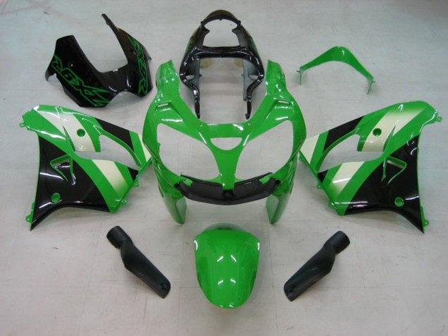Green White Black 2002-2003 Kawasaki ZX9R Motorcycle Fairing