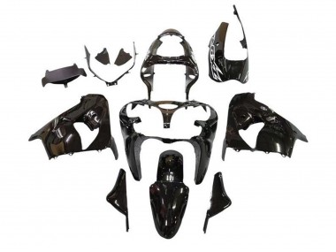 Black White 2002-2003 Kawasaki ZX9R Motorcycle Fairings