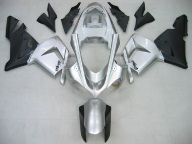 Glossy Silver Matte Black 2004-2005 Kawasaki ZX10R Motorcycle Fairings
