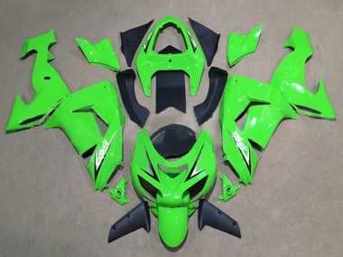 Green White Black 2006-2007 Kawasaki ZX10R Motorcycle Fairings