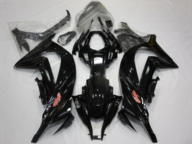 Glossy Black Red 2011-2015 Kawasaki ZX10R Motorcycle Fairings
