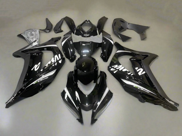 Glossy Black White Stripe 2016-2020 Kawasaki ZX10R Motorcycle Fairings