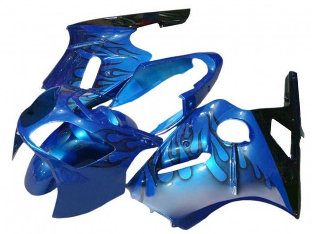 Blue Flame Black 2002-2006 Kawasaki ZX12R Motorcycle Fairings