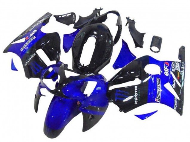 Blue Glossy Black Elf Bridgestone Monster 2002-2006 Kawasaki ZX12R Motorcycle Fairings