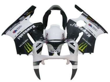 White Black Yellow Monster 2002-2006 Kawasaki ZX12R Motorcycle Fairings