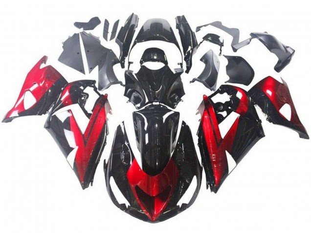 Red Glossy Black 2006-2011 Kawasaki ZX14R ZZR1400 Motorcycle Fairings