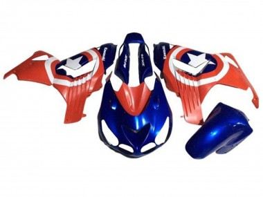 Blue Red White Star Captain America 2006-2011 Kawasaki ZX14R ZZR1400 Motorcycle Fairings