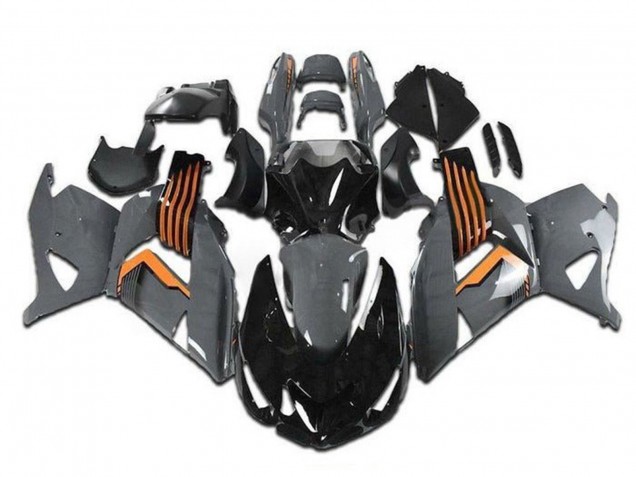 Grey Orange Black 2006-2011 Kawasaki ZX14R ZZR1400 Motorcycle Fairings