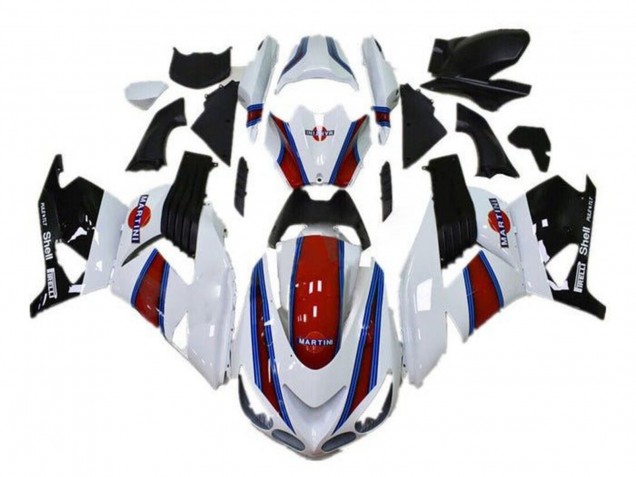 White Red Blue Black Martini 2006-2011 Kawasaki ZX14R ZZR1400 Motorcycle Fairings