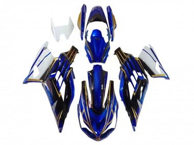 White Gold Blue Black Stripe 2012-2024 Kawasaki ZX14R ZZR1400 Motorcycle Fairings