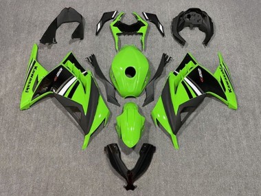 Green White Black Stripe 2013-2024 Kawasaki EX300 Motorcycle Fairing