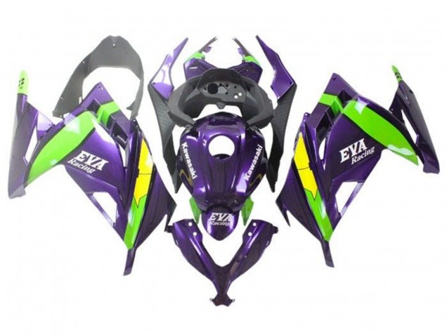 Purple Green Yellow Eva Racing 2013-2024 Kawasaki EX300 Motorcycle Fairings