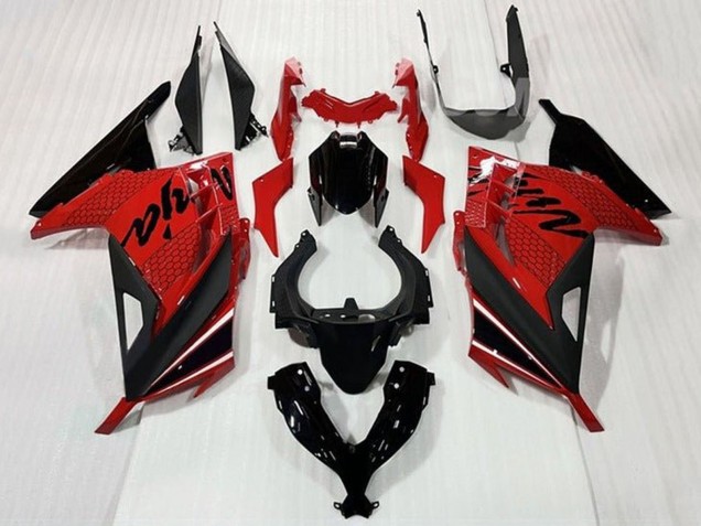 Red Black White Stripe 2013-2024 Kawasaki EX300 Motorcycle Fairings