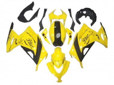Yellow Black Pikachu 2013-2024 Kawasaki EX300 Motorcycle Fairings